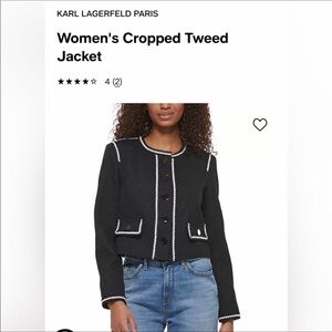 Karl lagerfeld Paris cropped tweed jacket